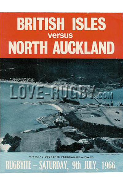1966 North Auckland v British Isles  Rugby Programme